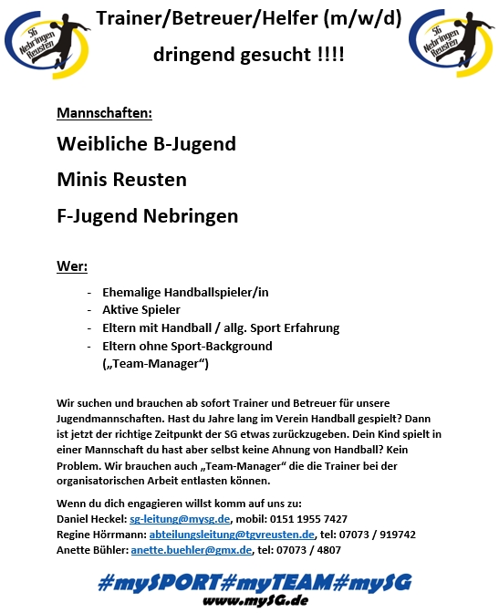 Trainer gesucht 2020