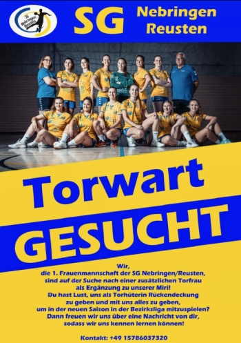 F1: Torwart gesucht!!